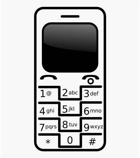 Mobile Clipart Png File Tag L Cellphone Black And White Transparent