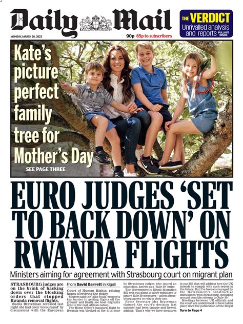 Daily Mail Front Page 20th Of March 2023 Tomorrow S Papers Today