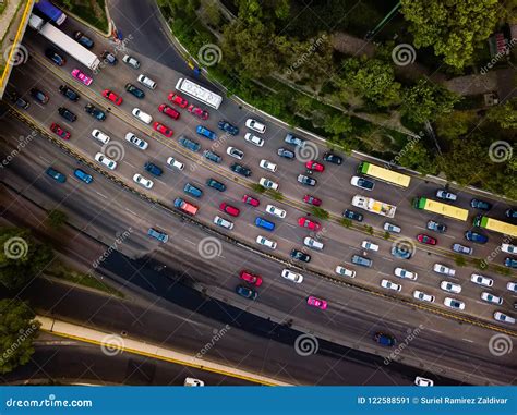 Rush Hour Traffic Jam Aerial Shot Stock Image Image Of Architecture