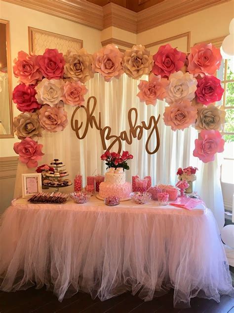 Paper Flowers Décoration Baby Shower Baby Shower Roses Simple Baby