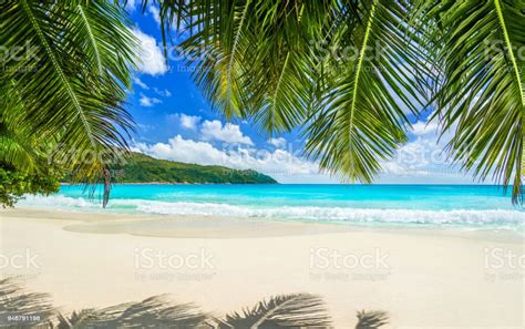 Tropical Beach Anse Lazio At Praslin Island Seychelles