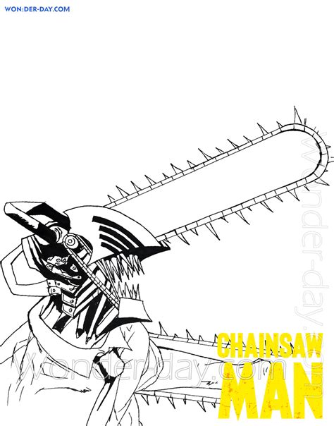 Desenhos De Chainsaw Man Para Colorir Wonder Day