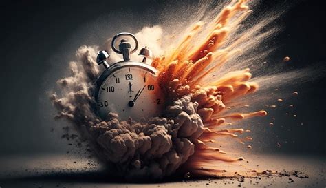 Premium Ai Image A Clock Is Exploding With The Time As 10