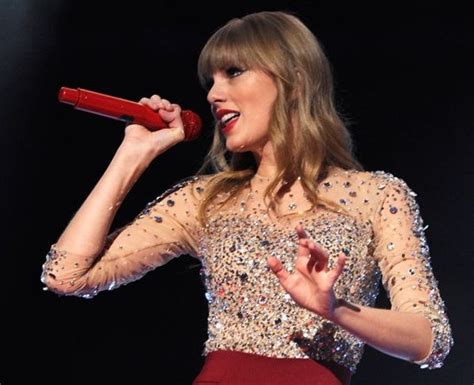 Taylor Swift Singer With Red Fashion And Mic Taylor Swift