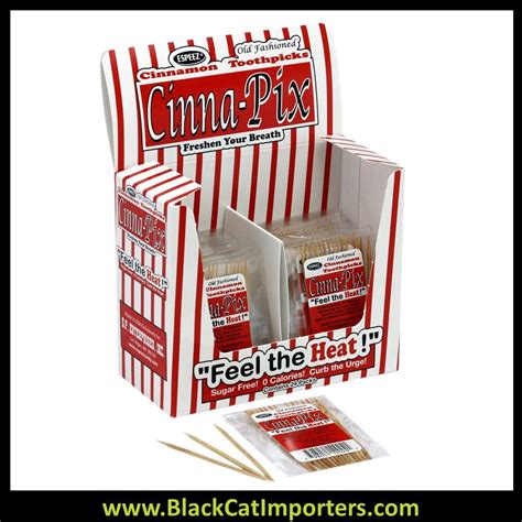 Cinna Pix Old Fashioned Cinnamon Toothpicks 24ct Display Black Cat