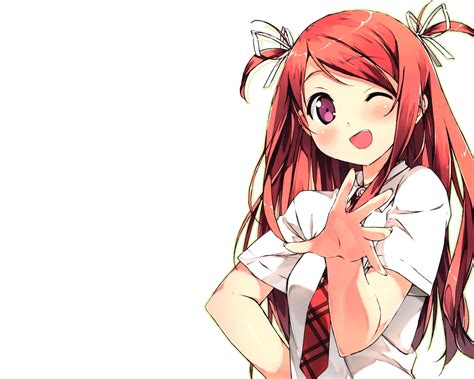 Red White School Uniforms Tie Long Hair Ribbons Seifuku