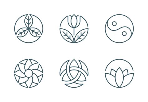 Beauty Cultural Symbols Spa And Yoga Icons By Michal Košťany Yoga
