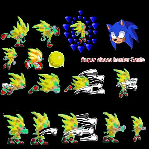 Super Chaos Hunter Sonic Sprite Sheet By Shadowxcode On Deviantart