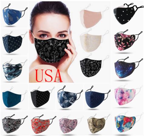 ⭐⭐⭐face Mask Cover Fashion Reusable Washable Breathable Cloth Covering Women Men Ebay
