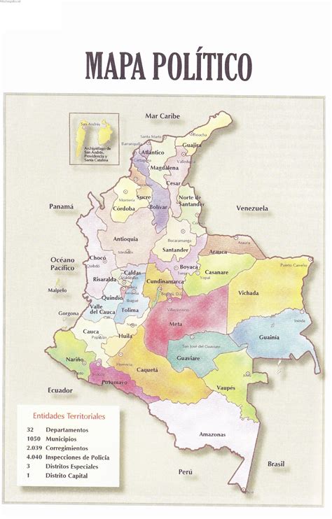 El Mapa Politico De Colombia