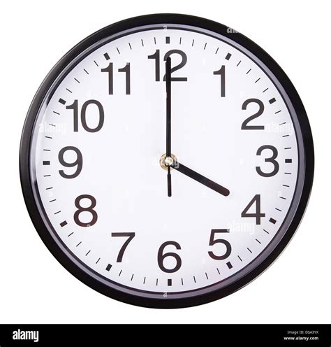 Clock Isolated Time White Wall Minute Circle Stock Photo Alamy