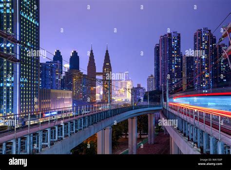 Chongqing Light Rail Transportation Stock Photo Alamy