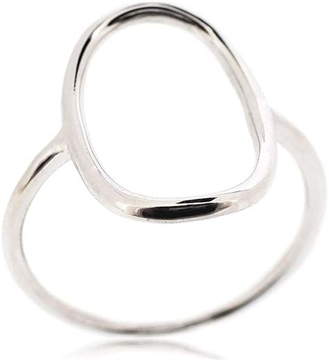 Sovats Long Open Circle Ring For Women 925 Sterling Silver Rhodium