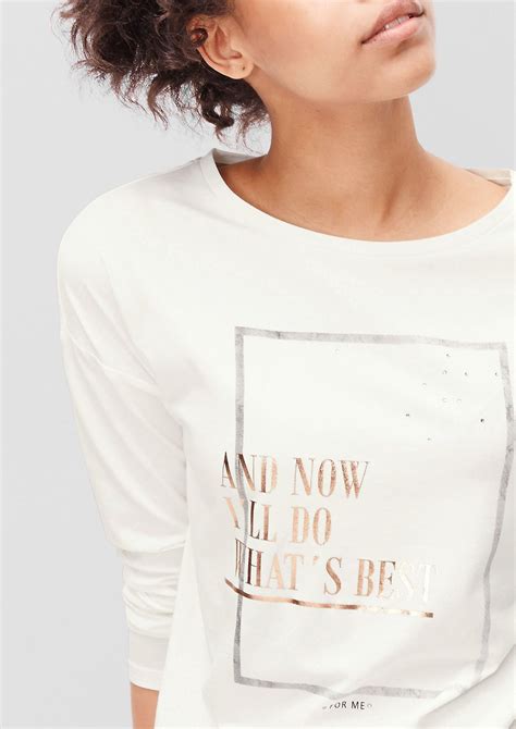 Buy Long Sleeve Top With A Statement Print Soliver Shop Ladies Tee