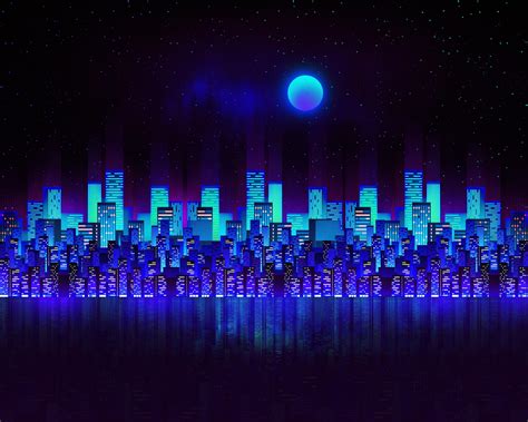 Blue Night City Wallpapers On Wallpaperdog