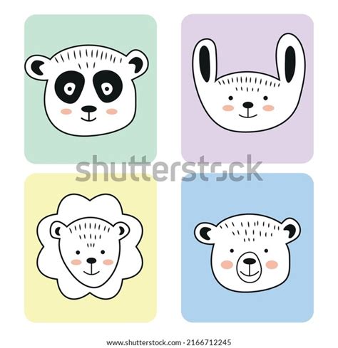 Vector Cute Characters Doodle Style Colorful Stock Vector Royalty Free