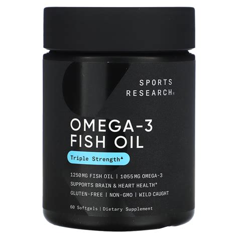 Sports Research Omega 3 Fish Oil Triple Strength 60 Softgels