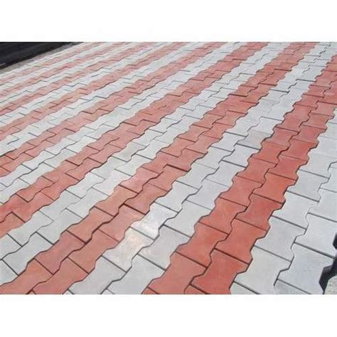 I Shape Red And Grey 60mm Concrete Interlocking Paver Block For