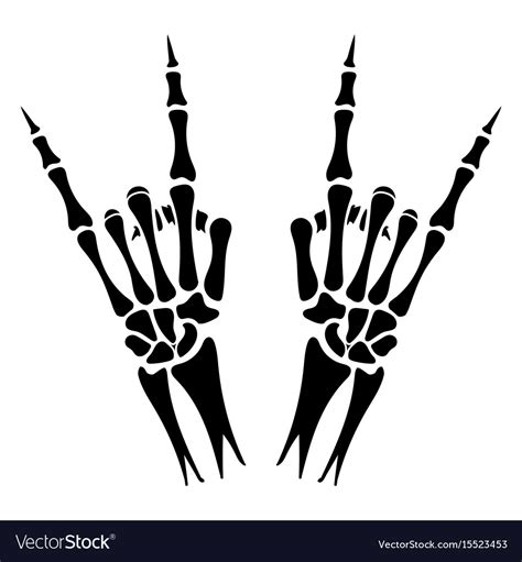 Skeleton Hands Heavy Metal Sign Royalty Free Vector Image