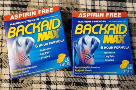 Two Backaid Max Maximum Strength Pain Relief Caplets 28 Ct 72959530280