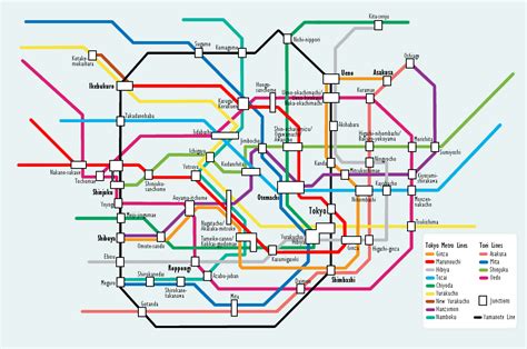 Tokyo Subway Map Tokyo • Mappery