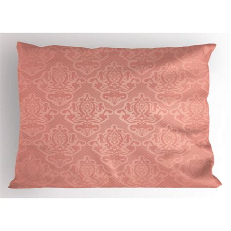 Peach Pillow Sham Lace Style Background With Antique Wedding