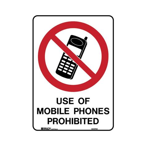A4 Safety Sign Use Of Mobile Phones Prohibited Self Adhesive Vinyl