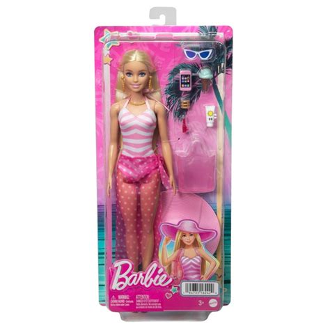 Blonde Barbie Doll With Swimsuit And Beach Themed Accessories Smyths