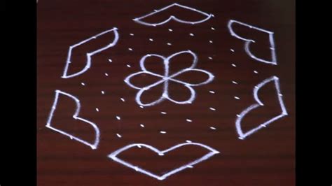 Easy Rangoli Design With 11x6 Dots Rangoli Designs Kolam Designs