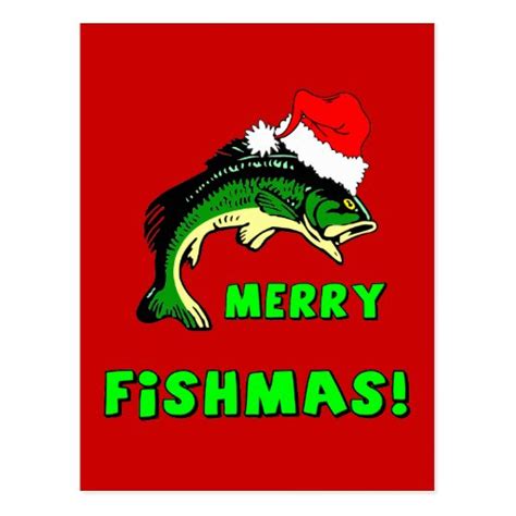 Funny Christmas Fishing Postcard Zazzle