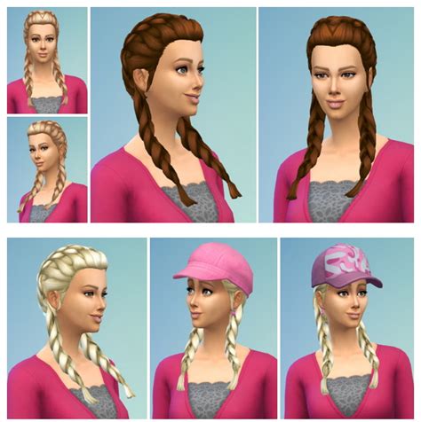 Sims 4 Braided Pigtails Mahaleading