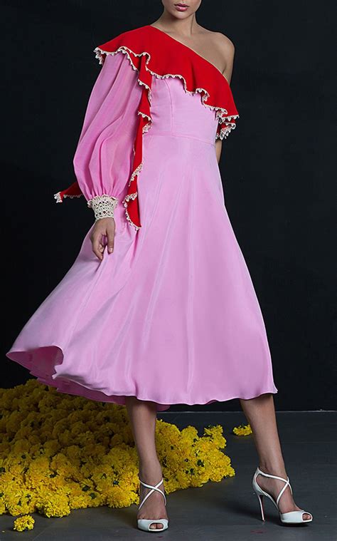 One Shoulder Dress With Ruffle By Zayan The Label Fashion Fashion
