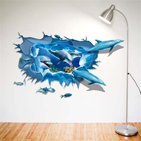 Dolphins 3d Wall Sticker Removable Stickers Adesivo De Parede Home