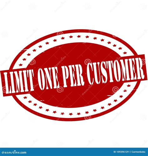 Limit One Per Customer Stock Illustration Illustration Of Line 109396129