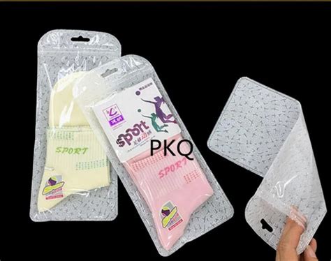 100pcslot Sock Packaging Plastic Bag Golden Ziplock Storage Bag Travel Convenient Pouch Storage