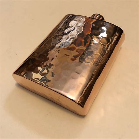 Handcrafted Hammered Copper 8oz Flask