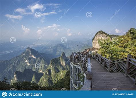 Montanha Tianmen Uma Das Mais Belas Montanhas Do Mundo Imagem De