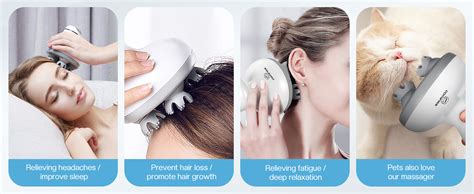 comfier electric cordless hair scalp massager with kneading 84 massage nodes