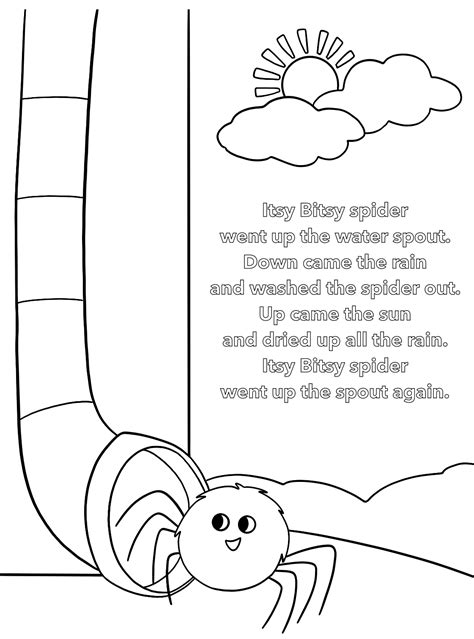 Itsy Bitsy Spider Coloring Page Free Printable Coloring Pages
