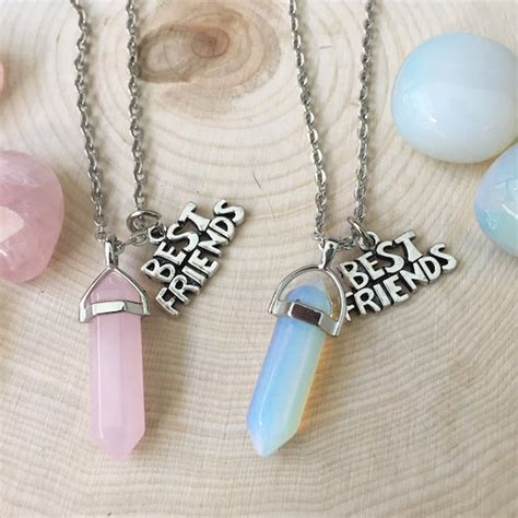 2 Crystal Best Friends Necklaces Pair Of Best Friend Etsy