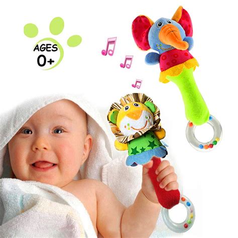 Baby Soft Rattles Shaker Toys Infant Developmental Hand Grip Cute