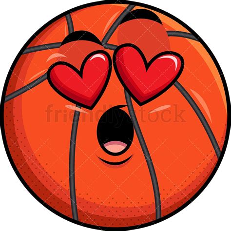 In Love Basketball Emoji Cartoon Clipart Vector Friendlystock