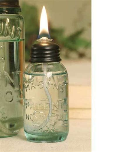 This Tiny Oil Lamp Measures 1½ Dia And 4 Tall Includes The Jar Lid