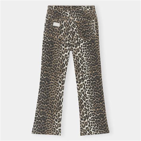Ganni Print Denim Betzy Cropped Jeans Leopard J Consortium