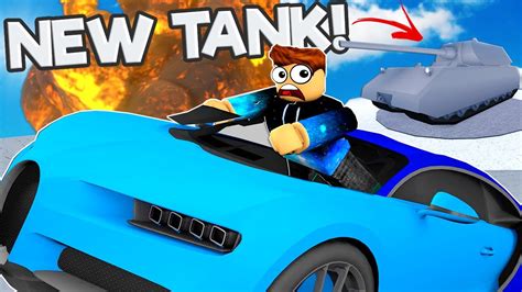 Destroying Cars With The New Tank In Roblox Car Crushers 2 Update