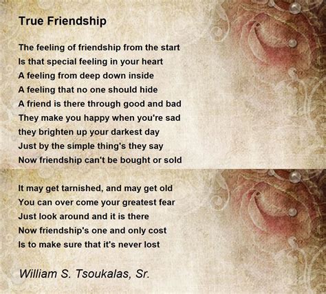 True Friendship True Friendship Poem By William S Tsoukalas Sr