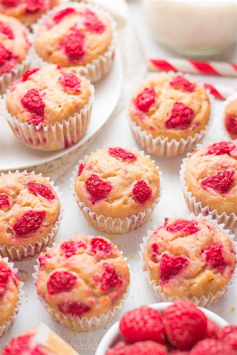 Healthy Raspberry Lemon Mini Muffins Amys Healthy Baking