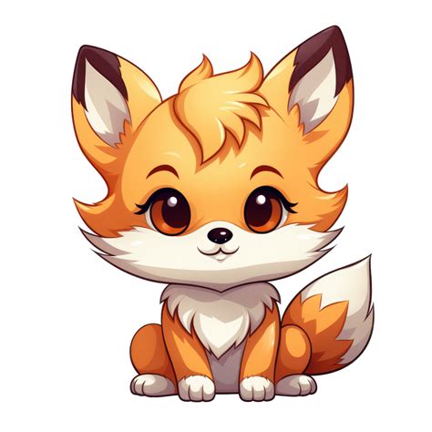 Ai Generated Cute Chibi Fox Cartoon Fox Character 36627812 Png