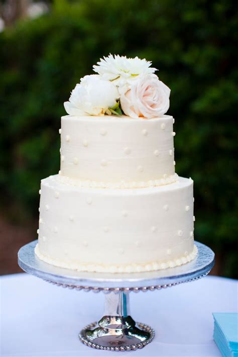 See more ideas about wedding cakes, white flower cake shoppe, flower cake. Two-Tier Polka Dot Buttercream Wedding Cake