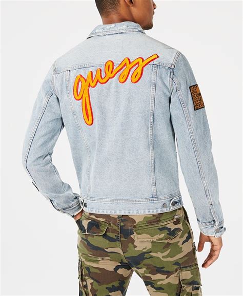 Guess Mens Patch Denim Jacket Macys